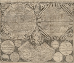 renaissance map of the world by rosaccio